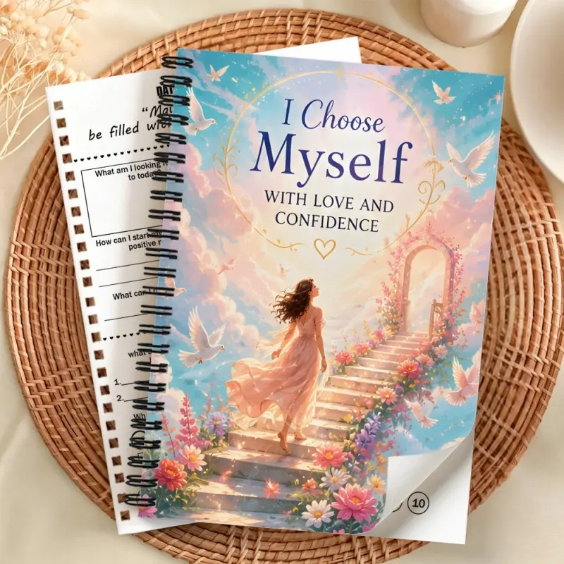 A self-love daily guided self improvement journal for women: includes daily affirmations, goal-setting exercises, a mental health diary, and is a must-have for self-care and personal growth inspiration.