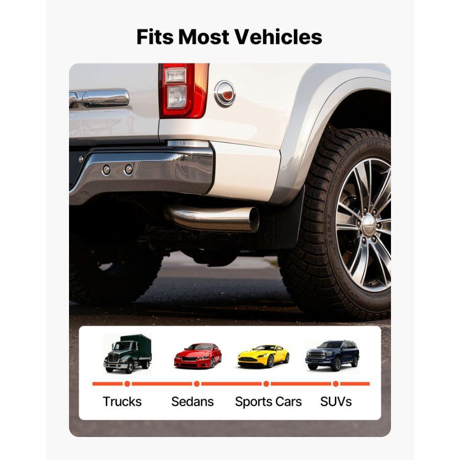 VEVOR Elbow Exhaust Tip, 4 Inch Inlet, 6 Inch Outlet, 23 in Overall Length, Chrome Turn Down Exhaust Tip with Clamp for Truck, Sedan, Sports Car, SUV, Chrome Structure for High Temperature Resistance