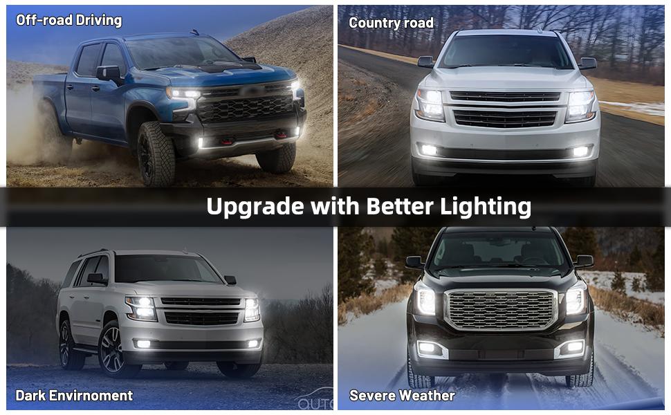 SUNDAY MIRTH All Lights Mod 6 High Mod for Chevy Silverado 1500 Tahoe Equinox Suburban, GMC Yukon Terrain Sierra 1500, Buick Envision Fog/Low Beams on When High Beams on, Fog Light Always on Plug and Play Module