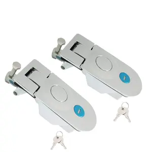 2 Pack Compression Latch Lock Flush Mount Trigger Latch Adjustable Sealed Large Lever Hand Operated Key Locking Silver