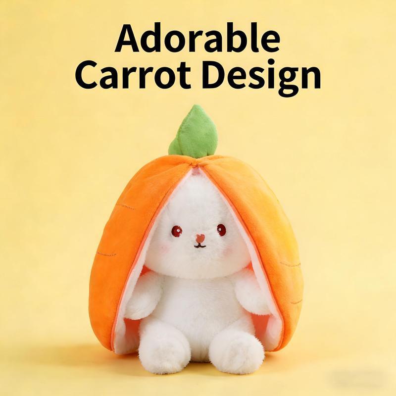 Strawberry Carrot Bunny Plush Pillow - Dual - Design Kawaii Cosplay Accessory! Soft, huggable, and decorative. Ideal Easter or Valentine's Gift for Teens & Adults. Trendy, versatile, and gift - worthy.