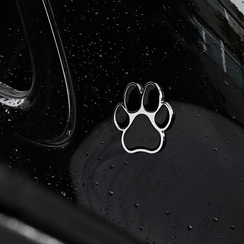 Stylish 3D Chrome Dog Paw Car Sticker Metal Footprint Decal for Cars Motorcycles Exterior Accessory Weatherproof Design