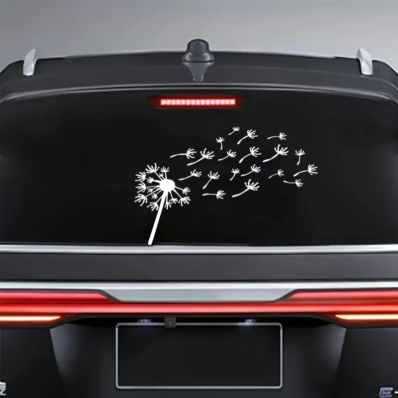 (2 Pcs) Charming Dandelion Vinyl Car Stickers, UV Resistant PVC Decals, Fashionable Aesthetic Design, Vehicle Laptop Car Sticker
