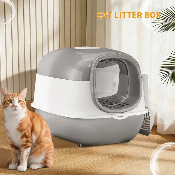 2026 Top-Rated,Modern Enclosed Cat Litter Box With Built-In Scoop Storage, Lightweight, Fits Indoor Home Decor,litter box cats，cat litter box