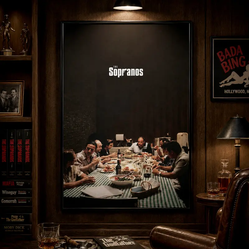 The Sopranos Poster, Gangster Collage Wall Art, Mafia TV & Movie Print, The Godfather & Goodfellas Inspired Decor, Ready to Hang, Man Cave Wall Art, Movie Fan Gift
