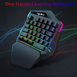 One Handed Gaming Keyboard RGB Backlit Led Backlit Keyboard, 35 Keys Portable Mini Keypad, Ergonomic Game Controller for PC Gamers, Wired Ambidextrous Design