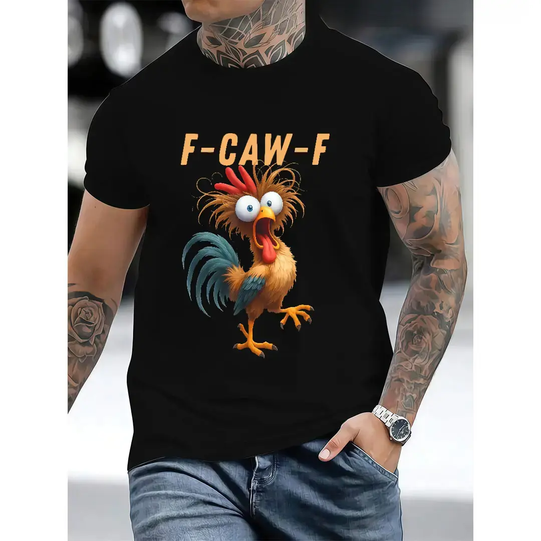 Crazy Roose Funny Crow F-CAW-F Chicken Humor Tee T-Shirt,outdoor
