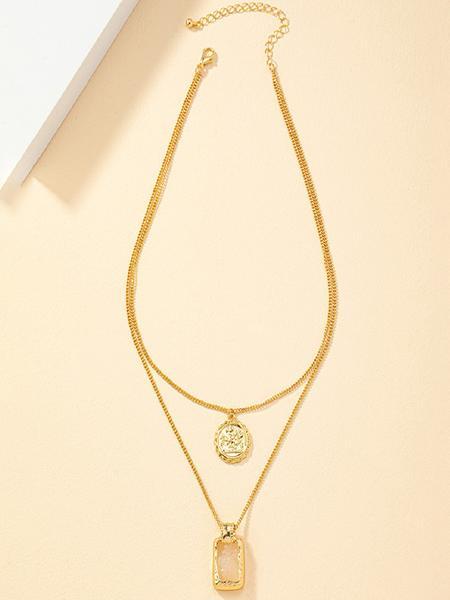 Metal simple gold and silver two-color multi-layer necklace, personalized exaggerated trendy eye pendant multi-layer stacking necklace for women, fashionable and versatile, suitable for daily wear during the back-to-school season, and a gift for Teacher's