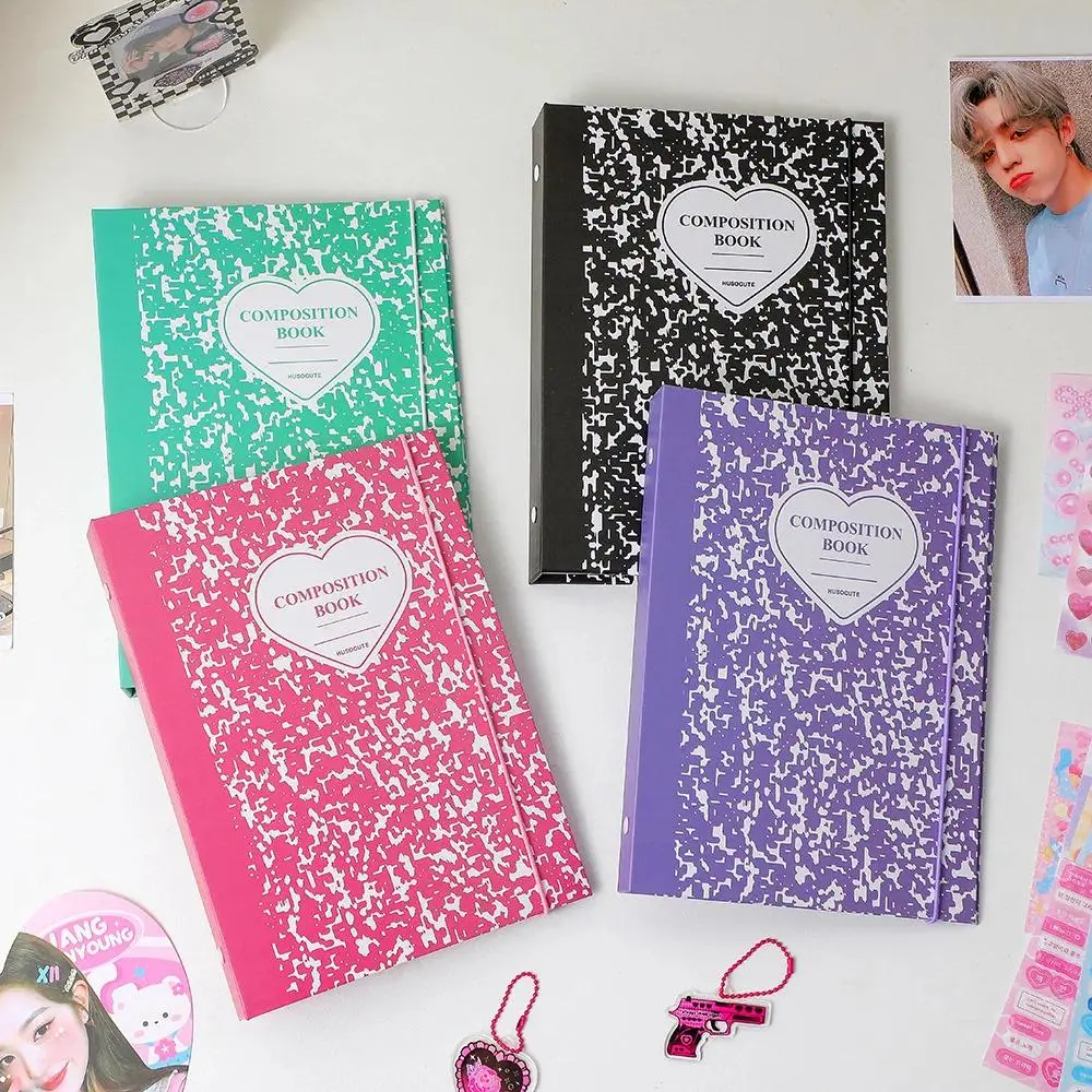 New Arrival Kawaii Marble A5 Binder Kpop Photocard Collect Book With 10pcs Sleeves Bag Photo Album Stationery