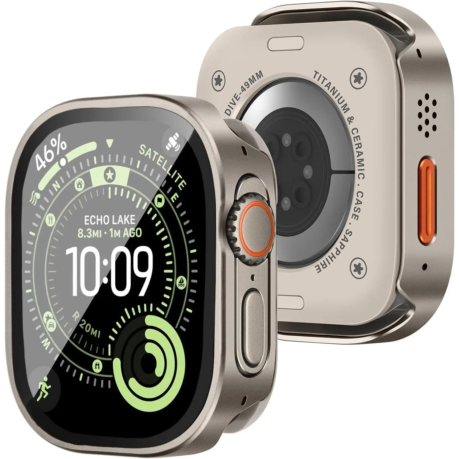 Ultra-Thin Luxury Metal Watch Case, Screen Protector for  Watch Ultra 2/3, -in Tempered Glass, 3 in 1 Full Protection AL Alloy Bumper Rugged Case