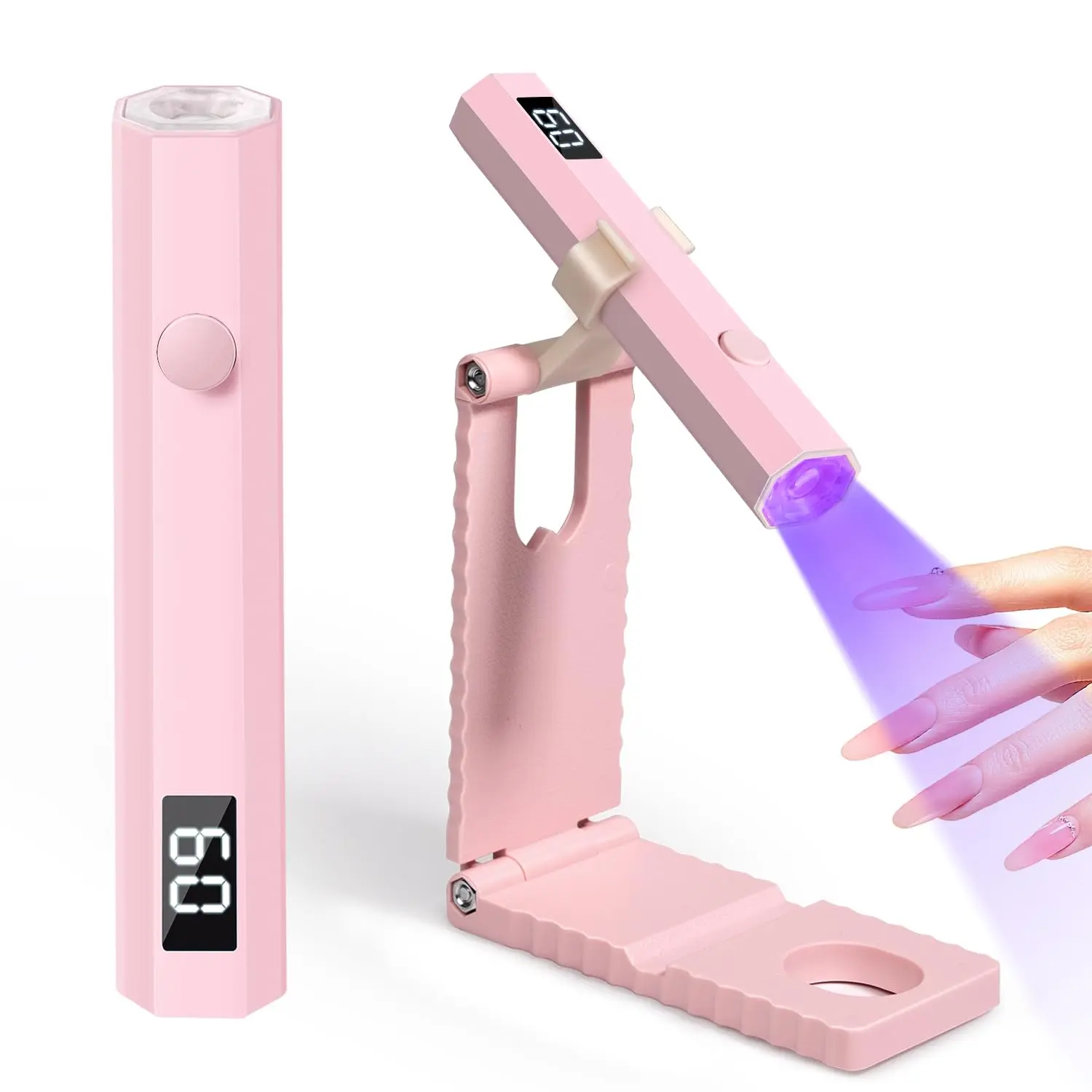 Portable Gel Nail Dryer Lamp, Rechargeable, UV LED Nail Light with Timer, Digital Display, Manicure Tool for Home & Salon Use, Nail Lamp Cured