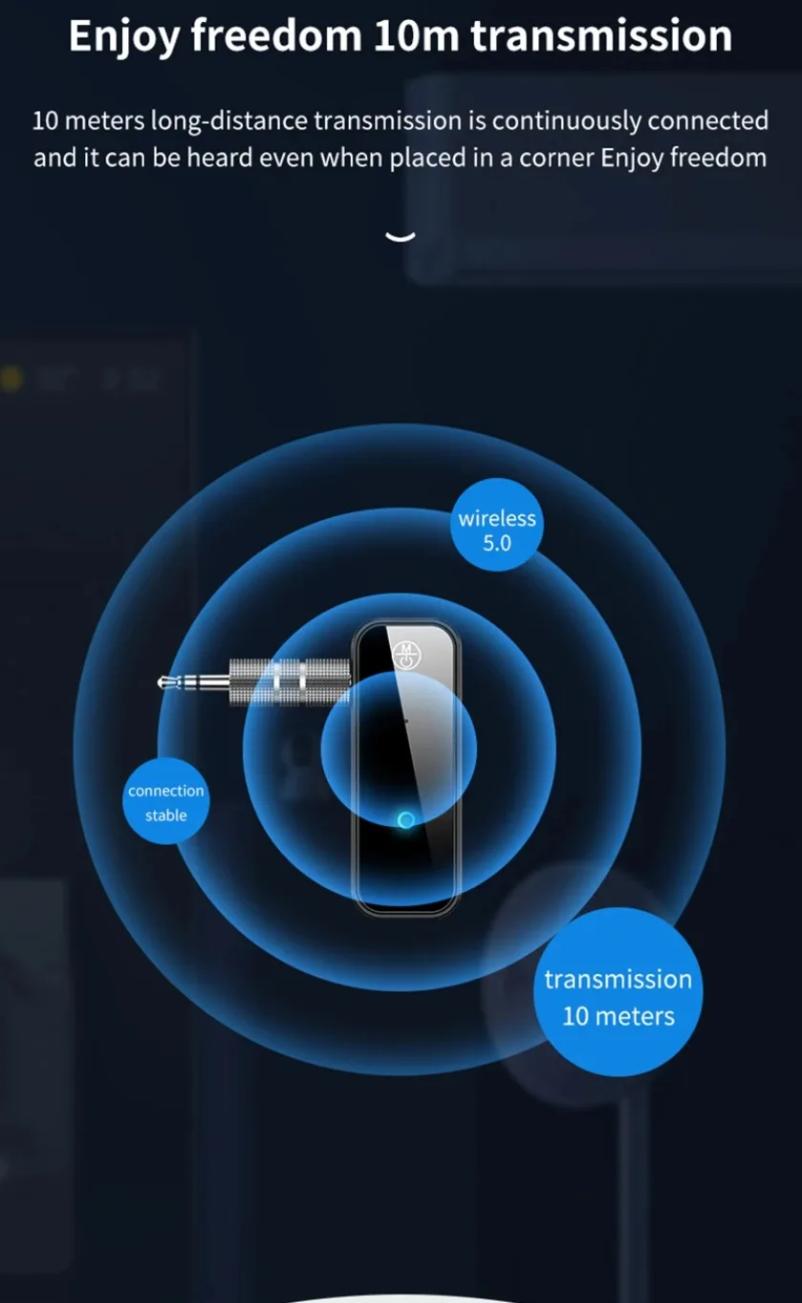 Bluetooth 6.0 Audio Wireless Adapter Receiver  Handfree Call 3.5mm AUX Jack USB Dongle Stereo Music For TV PC Car Kit