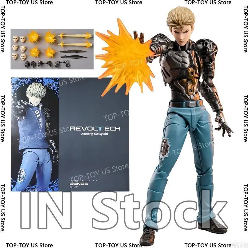 New Ko Genos Anime Action Figures Kaiyodo Revoltech Yamaguchi One Punch Man Figurine Joint Movable Model Statue Toys Gifts