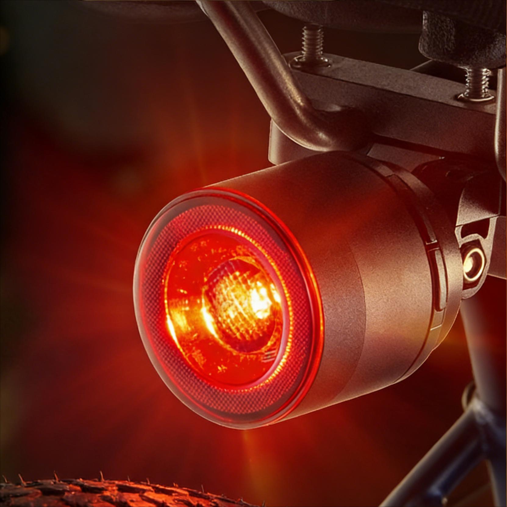 Bicycle Brake Sensing Tail Light, Rechargeable Long Battery Rear Light, Night Riding Safety Light for Road & Mountain Bike, Cycling Equipment