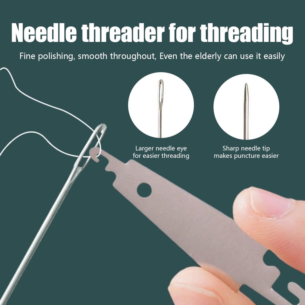 37Pcs Sewing Tool Set, Big Eye Steel Sewing Needle Kit, Threader and Needle Repair Kit Stainless Steel Needles for Hand Sewing, Needle Threader, Seam Ripper, Needle Crafts Kit