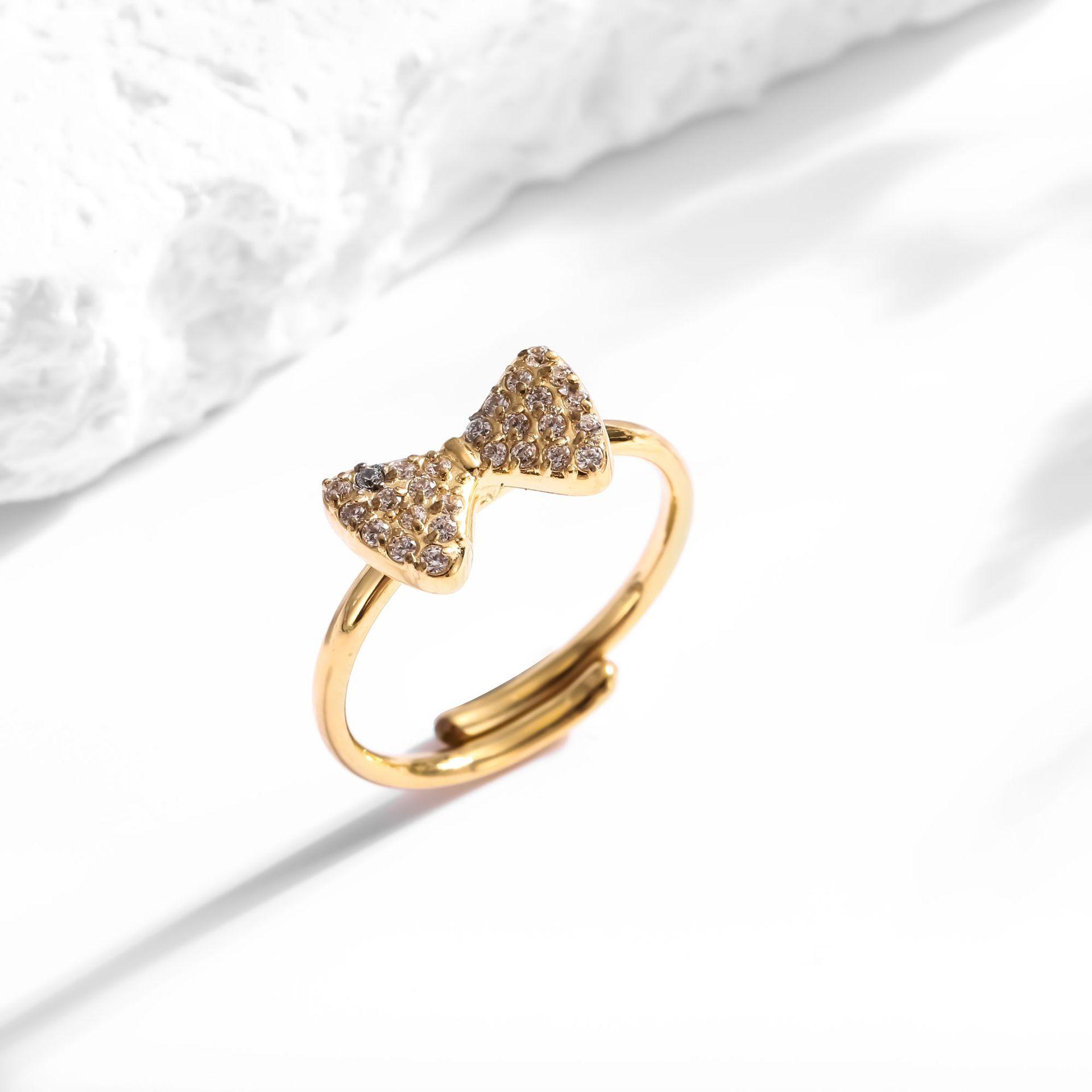 Mothers Day Gifts Bow Rings for Women Mother Daughter Cubic Zirconia Bow Knot Tie Ring Cute CZ Friendship Promise Stack Ring Anniversary Birthday Jewelry Gifts for Sister