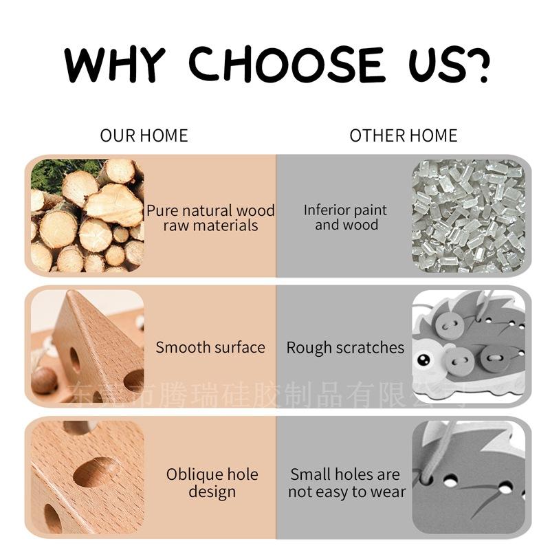 Wooden Cheese Threading Toy for Babies, Early Educational Brain Training Toy, Kids' Hand-Eye Coordination Development Toy