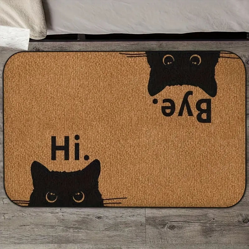 1pc, Welcome And Farewell Doormat: Fun Cat Design Doormat- Add a Warm Home Atmosphere, Indoor/Outdoor Bedrooms, Laundry Rooms, Kitchens And Entrance Passageways. Entrance Mat- Home Decoration