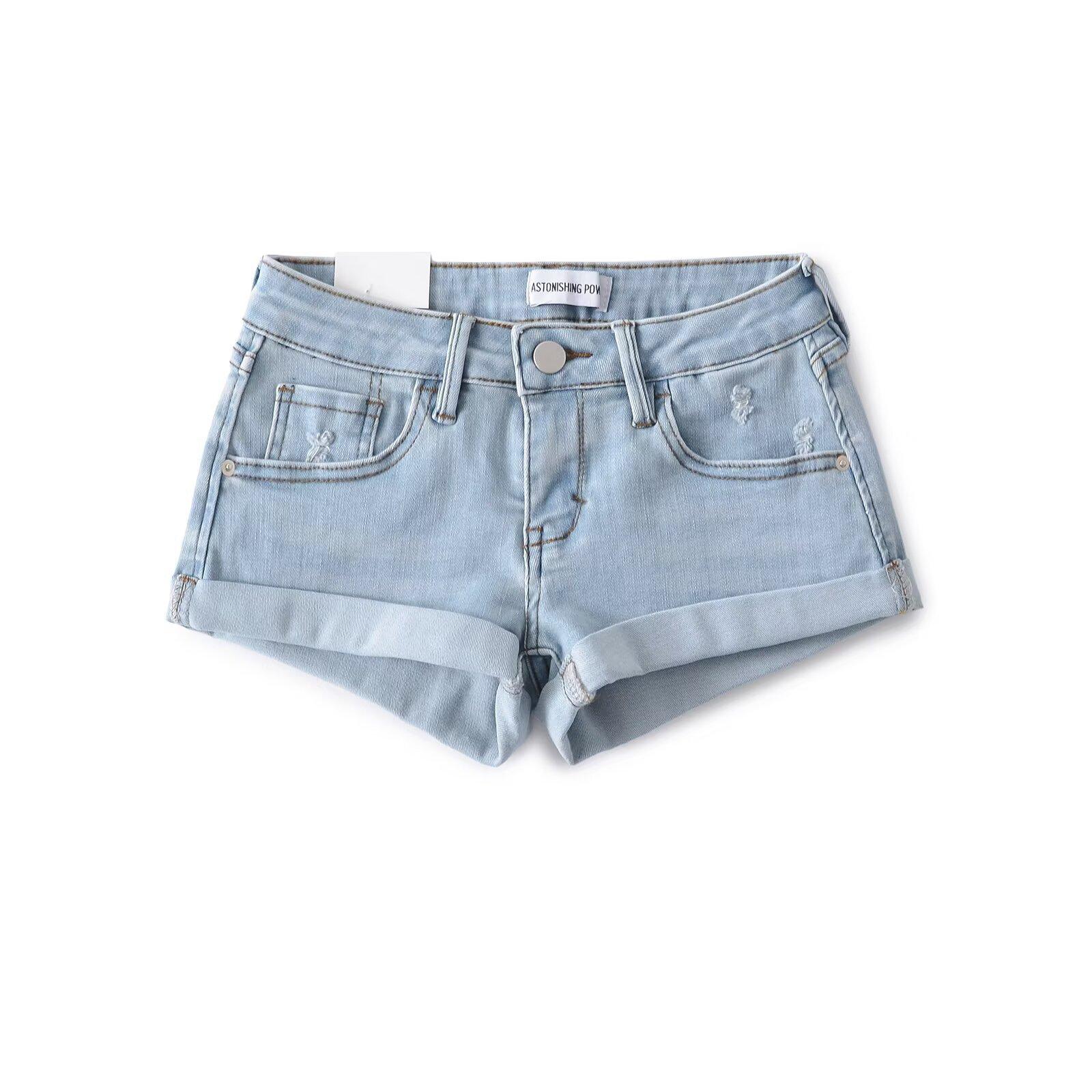 Trendy Low-Waist Denim Shorts for Women, Ultra Short Pants, Summer Beach Shorts, Slimming Effect Womenswear Bottom