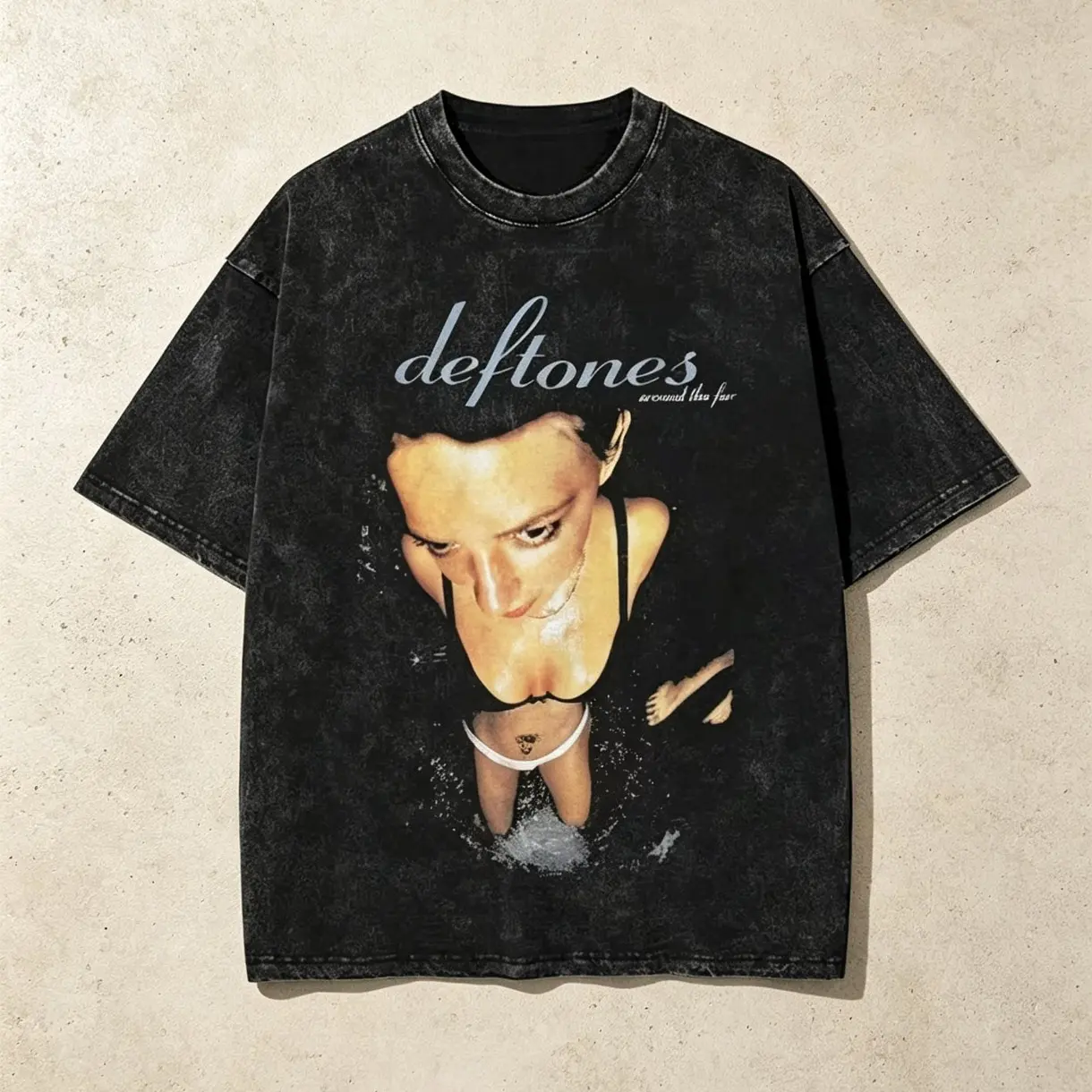 Hip Hop Deftones Graphic Tee, Vintage Washed Cotton T-Shirt, Y2K Oversized Streetwear Short Sleeve Top, Alternative Rock Casual Summer Fashion Men Women