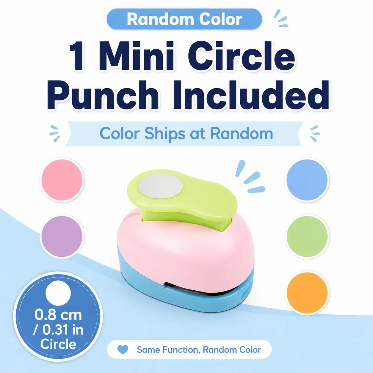 Small Round Embossing Tool 0.8cm, Handmade Puncher, Random Color, Craft Supplies, DIY Accessories, Paper Crafting Tools