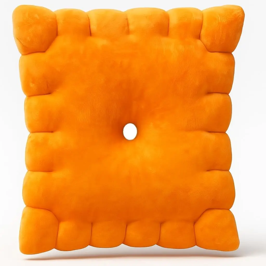 Cheese Cracker Plush Pillow – 10" Soft & Huggable Stuffed Food Plush Toy – Cute Snack-Inspired Cuddly Gift for Kids & Adults