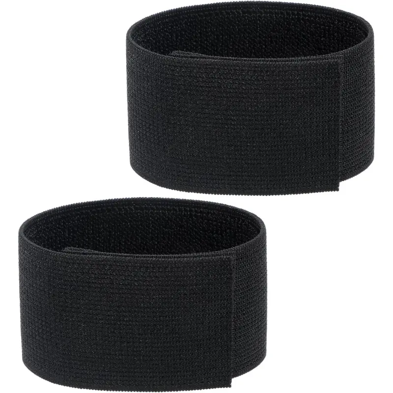 Black Boot Straps, 2 PCS Elastic Polyester Ankle Straps for Cowboy Boots Adjustable Boots Bands Self-adhesive Trousers Blouses Elastic Strap Band with Hook and Loop for Hiking Fishing Hunting