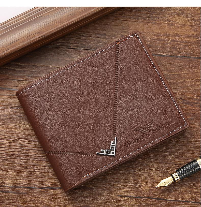 Men's Slim Money Clip Wallet Credit Card ID Holder Casual Male Leather Short Multi Card Holder Purses Business Man Bifold Wallet