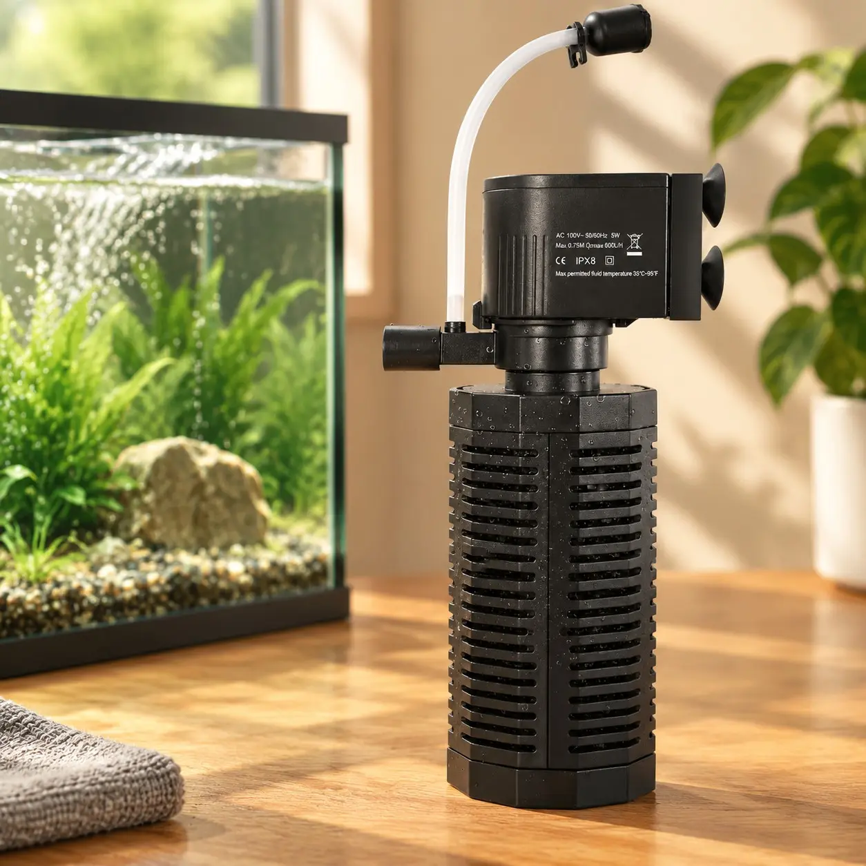Aquarium Internal Filter for 10-50 Gallon Tanks, 13W Biochemical Sponge Fish Turtle Tank Filter with Aeration System, Silent Submersible Filter, 212 GPHGift
