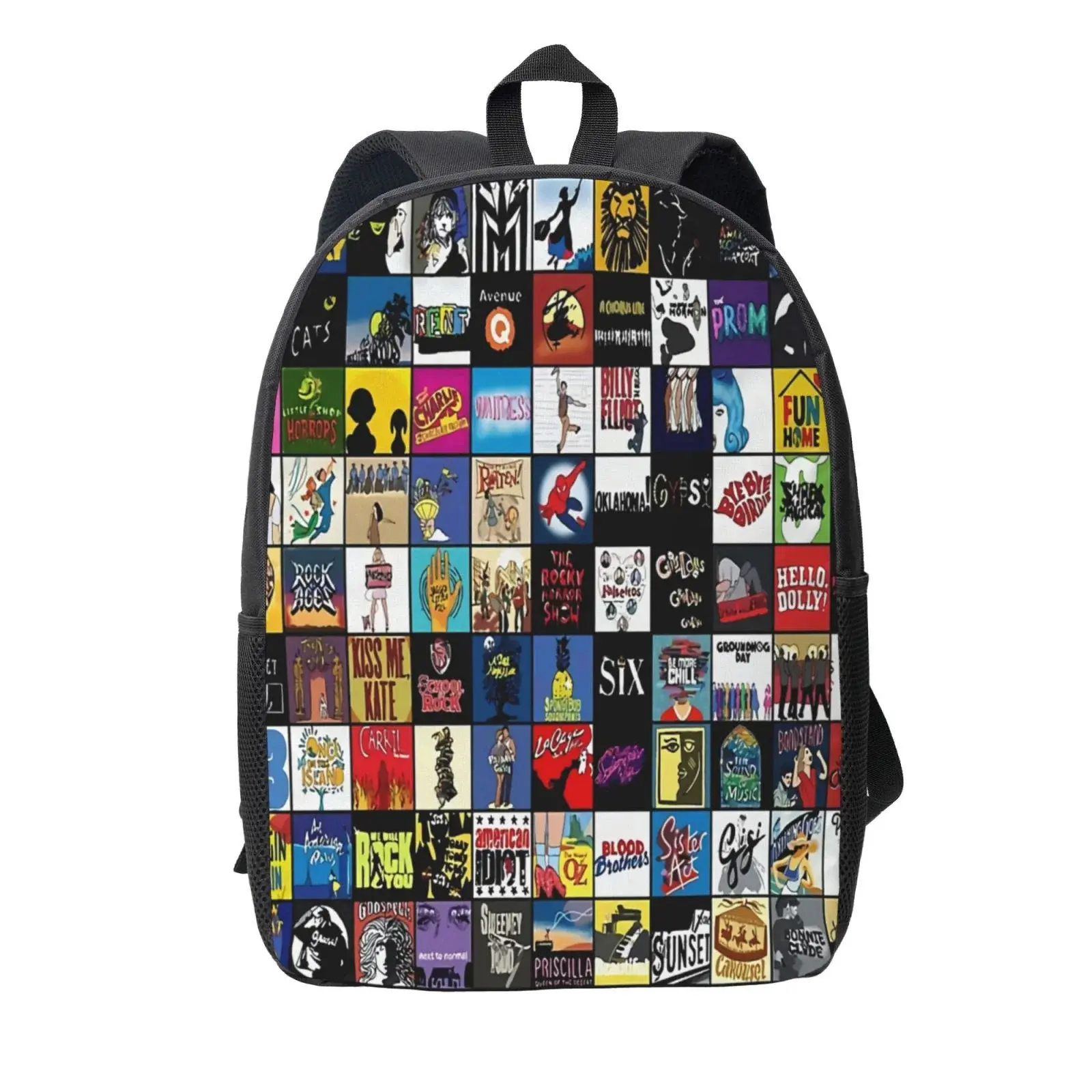 Broadway Musical Theatre Logos - Hand Drawn Backpack Simple Lightweight Backpack Fashion Travel Backpack Laptop Backpack 17 Inch