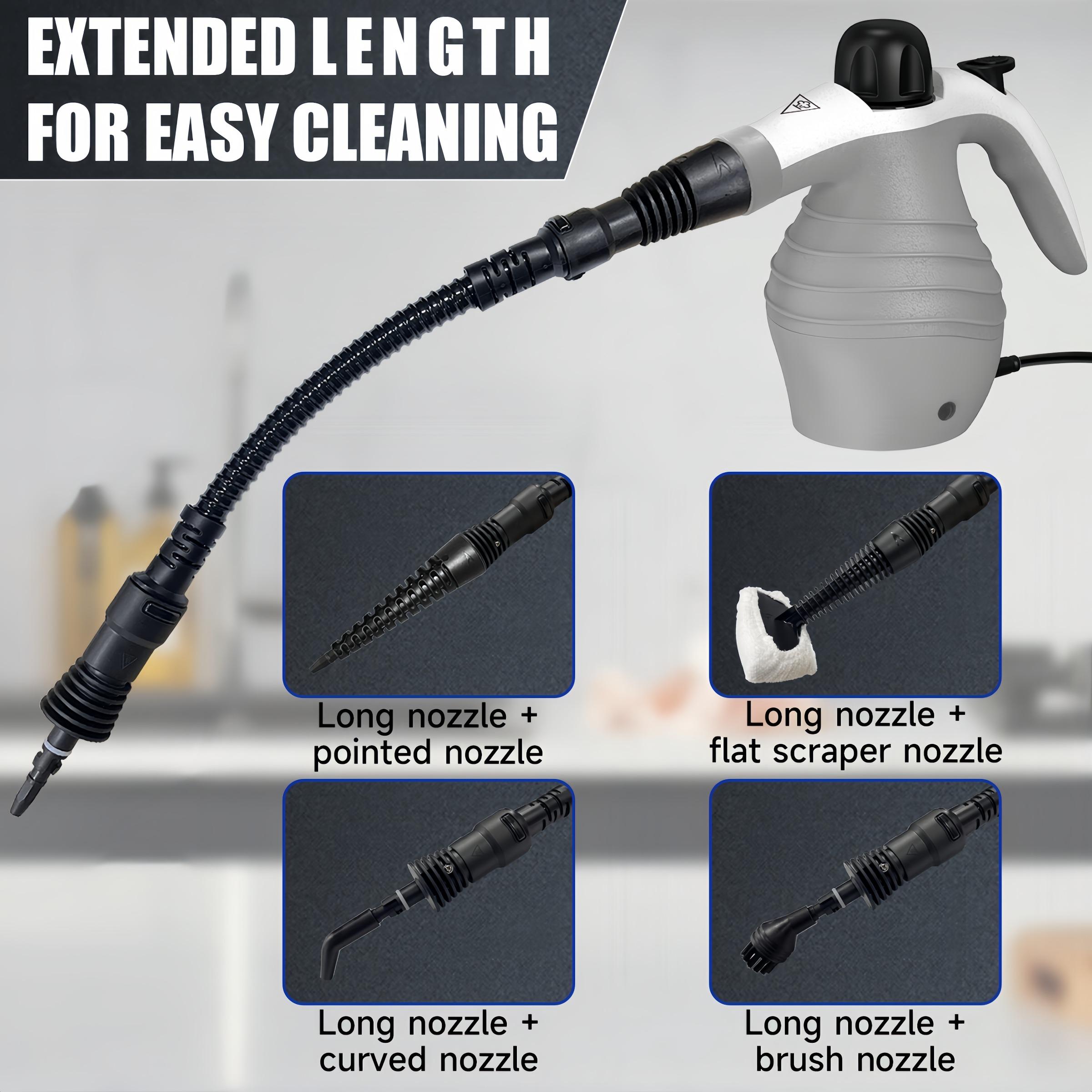Pressurized Handheld Steam Cleaner, 1 Count Multi-purpose Steamer for Home Use with 9 Attachments To Remove Tough Stains on Car, Upholstery, Grout, Stovetop Handheld Steam Cleaning