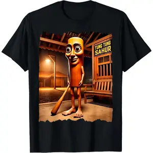 Tung Tung Tung Sahur Meme Graphic Tee |   Streetwear Casual Short Sleeve for Women & Unisex