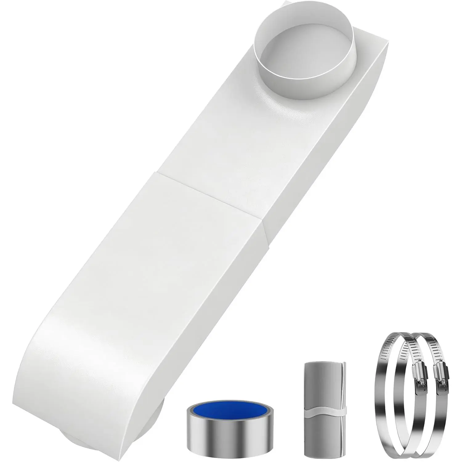 Periscope Dryer Vent Kit, Stainless Steel 4 Inch Telescoping Duct - Adjustable 9.5-14.5" Telescoping Dryer Vent Connector, Ultra Slim & Flat Low Profile Design for Tight Spaces Dryer Exhaust Vents
