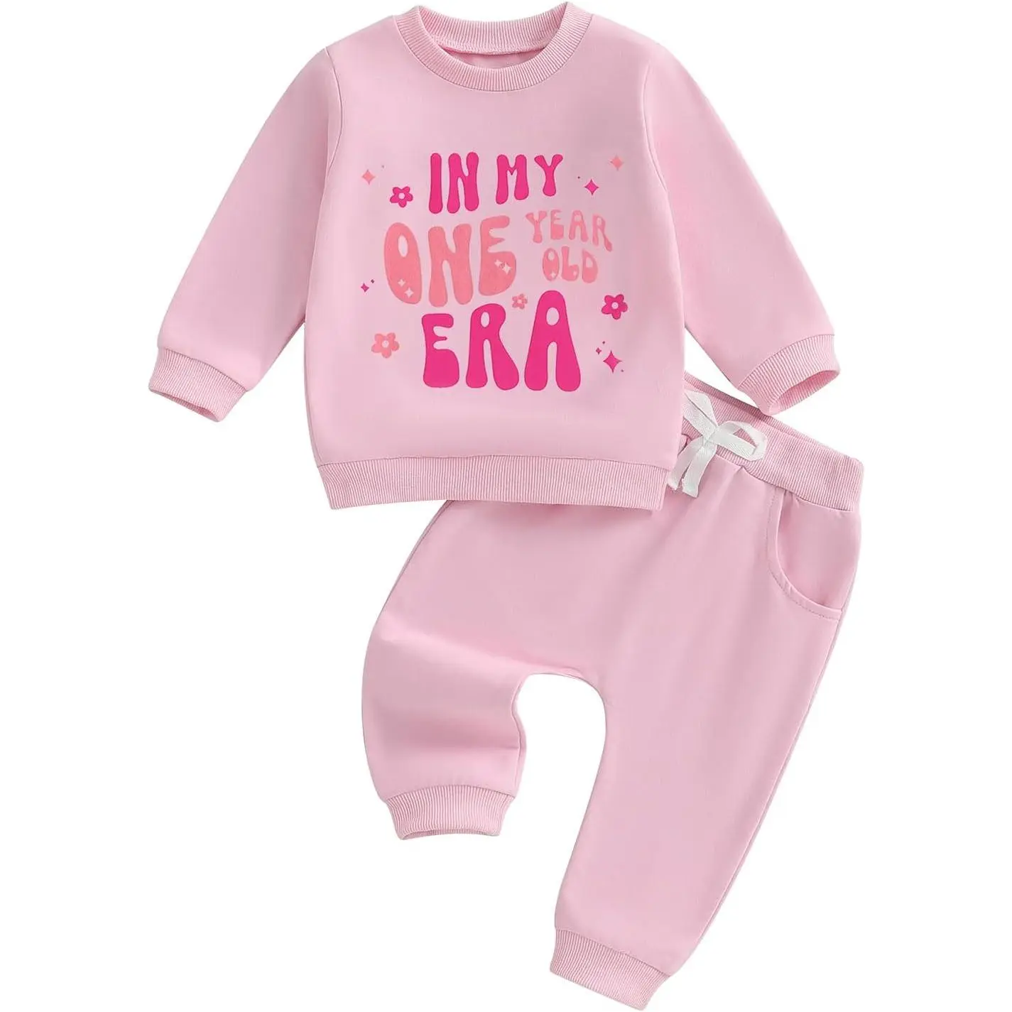 Baby Girl First Birthday Outfit In My One Year Old Era Sweatshirt Fall Long Sleeve 1st Birthday Shirt Pants Set