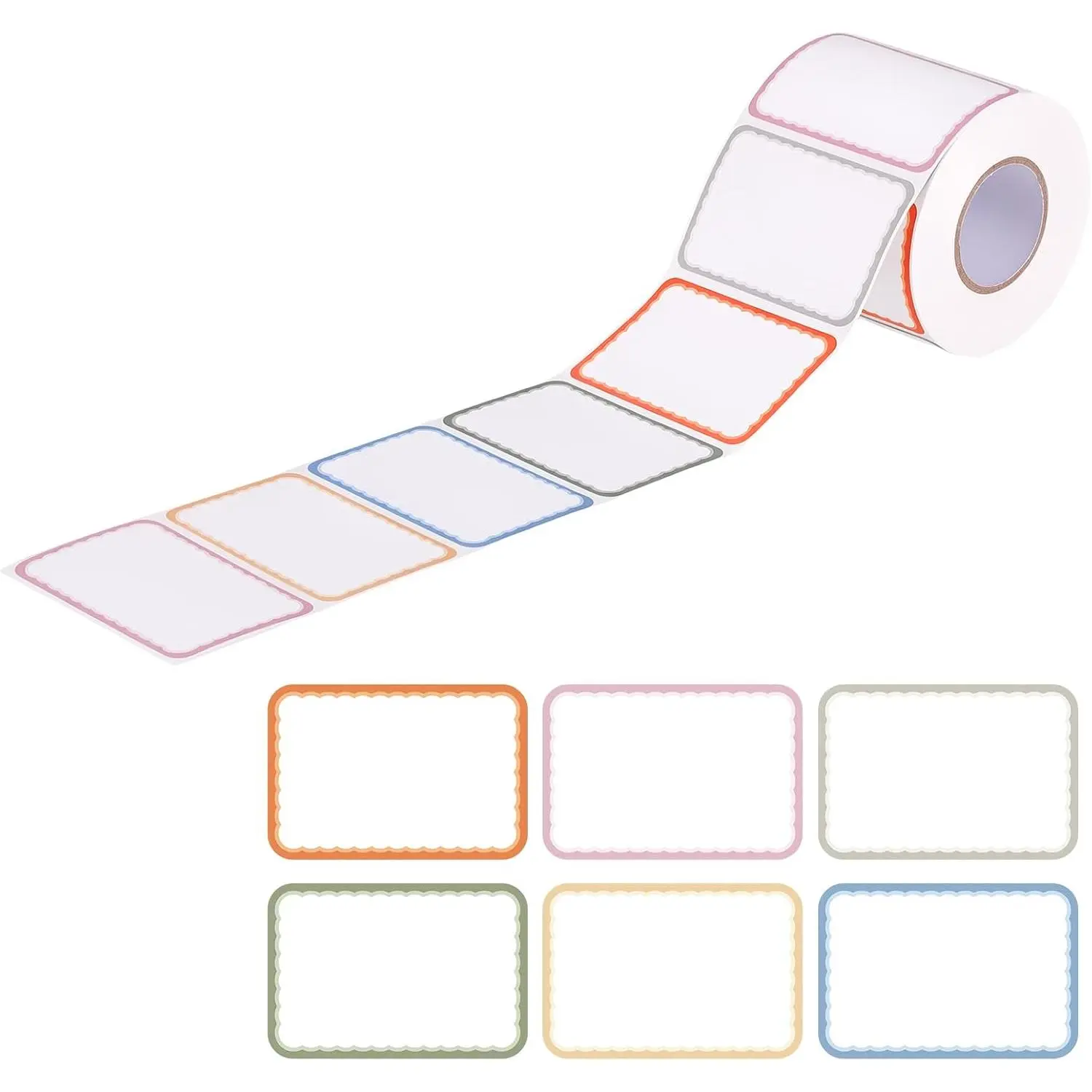 600 Name Tag Stickers, 3 x 2 in, Self-Adhesive, 6 Patel Colors | Water- And Oil-Resistant Labels, Perforated For Easy Peel, Ideal For School, Office, Events, Bins, And Folders