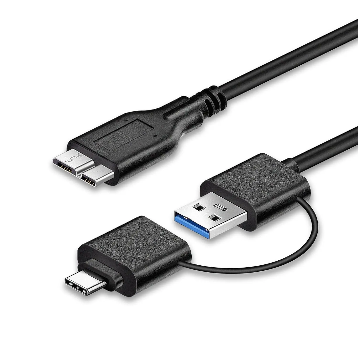 External Hard Drive  2in1, 5 Gbps 40CM USB 3.0 A/C to  USB 3.0 Sync Cord,Black Data Wire for ,,,, My Passport