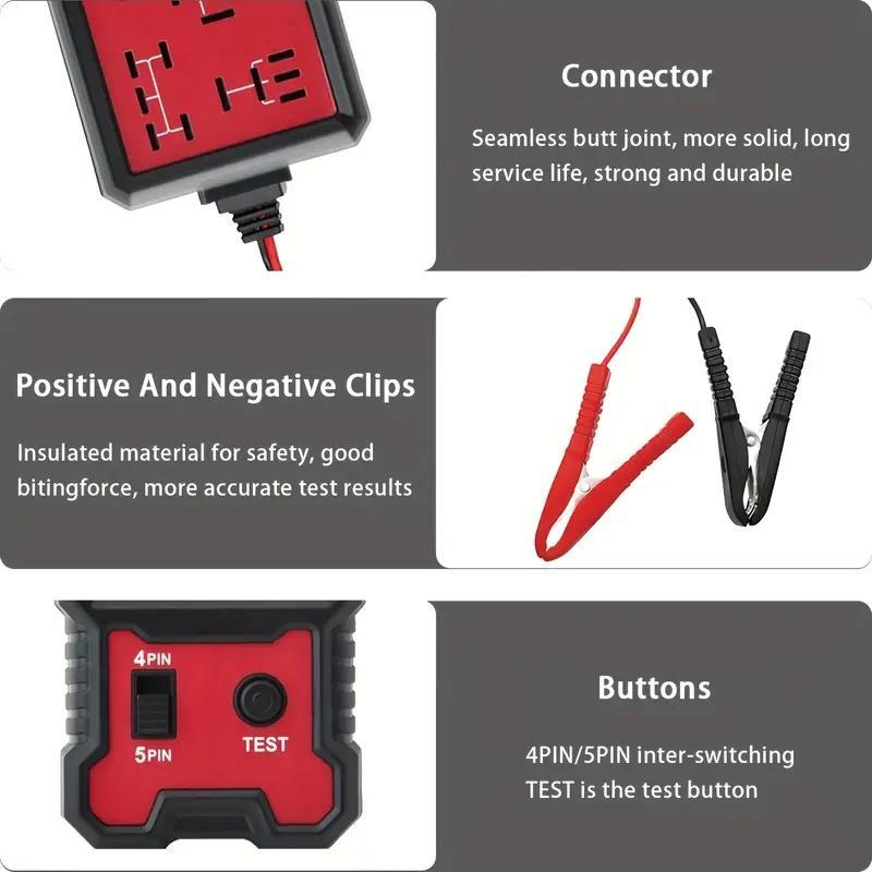 12V/24V Car Relay Tester, Battery Checker, Automotive Relay Tester Tool, Multi-functional Car Diagnostic Tool, Professional Vehicle Repair Tool, Truck Essentials, Christmas gift, men's gift