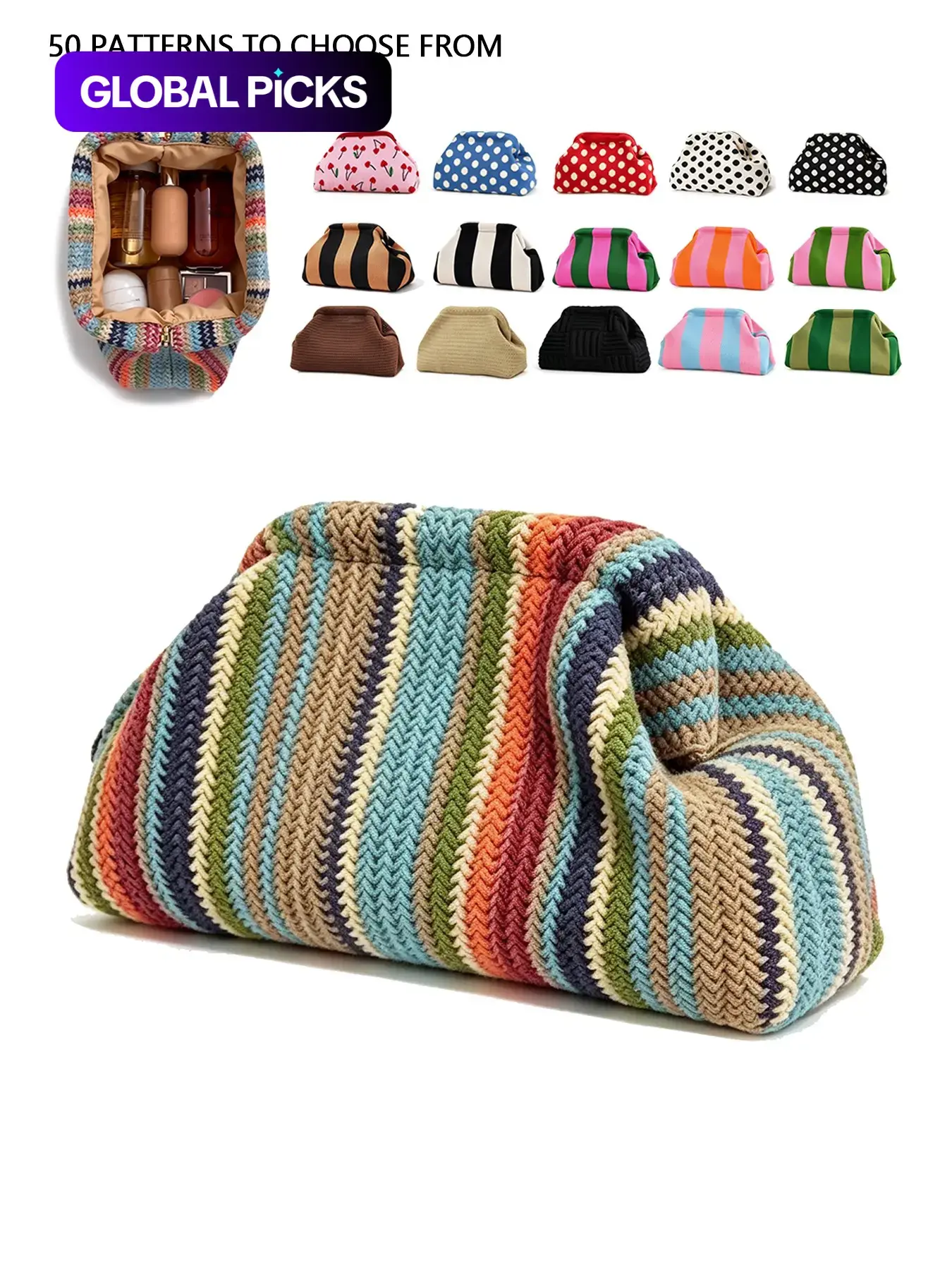 Fall/Winter Elegant and soft retro practical texture cloud bag, fresh artistic style, niche design, fashionable multi pattern design women's handbag, suitable for beach vacations, daily commuting, and friend gatherings