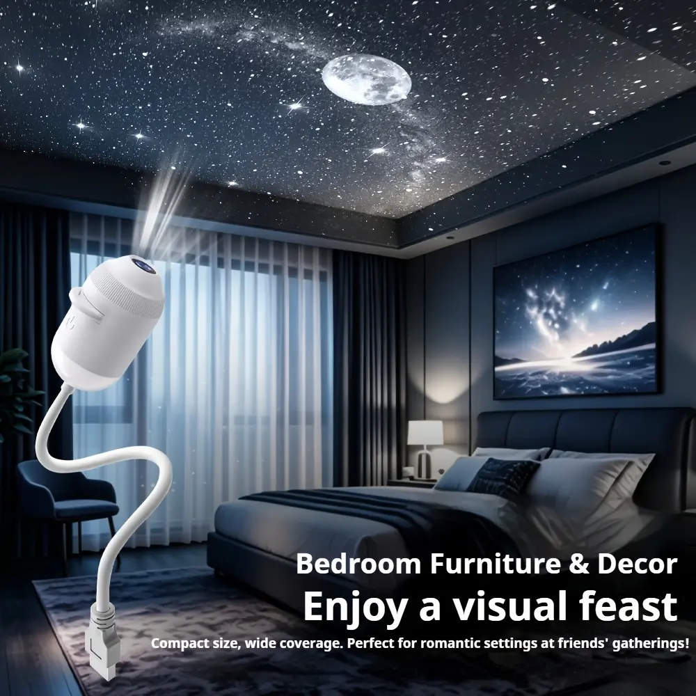 USB-Powered High-Definition Car Decorative Night Light Planetarium Projector - Standard Version, 3/6/12 Film Cards (Moon Galaxy/Starry Sky Designs), Projector Light+3 Film, Room Decor, Space Theme, Bedside Ambience for Nightstand Use