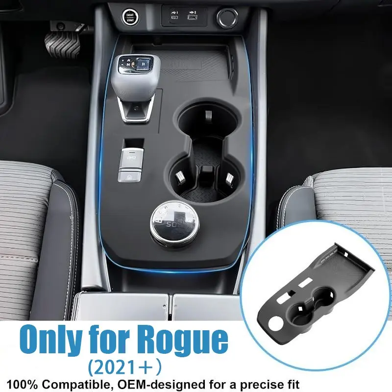 2021-2026 Rogue Center Console Silicone Protector, Cup Holder&Wireless Charging Mat, for Nissan Rogue (SE/SEL/XRT/Limited/Calligraphy), Durable Waterproof Silicone Cover 2025 Rogue Accessories