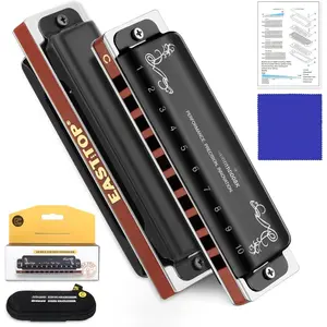 Harmonica C,  Diatonic Blues Deluxe Harmonica C Key 10 Holes 20  Professional Diatonic Mouth Organ, harmonica for Adults, Professionals, Beginners and Students as