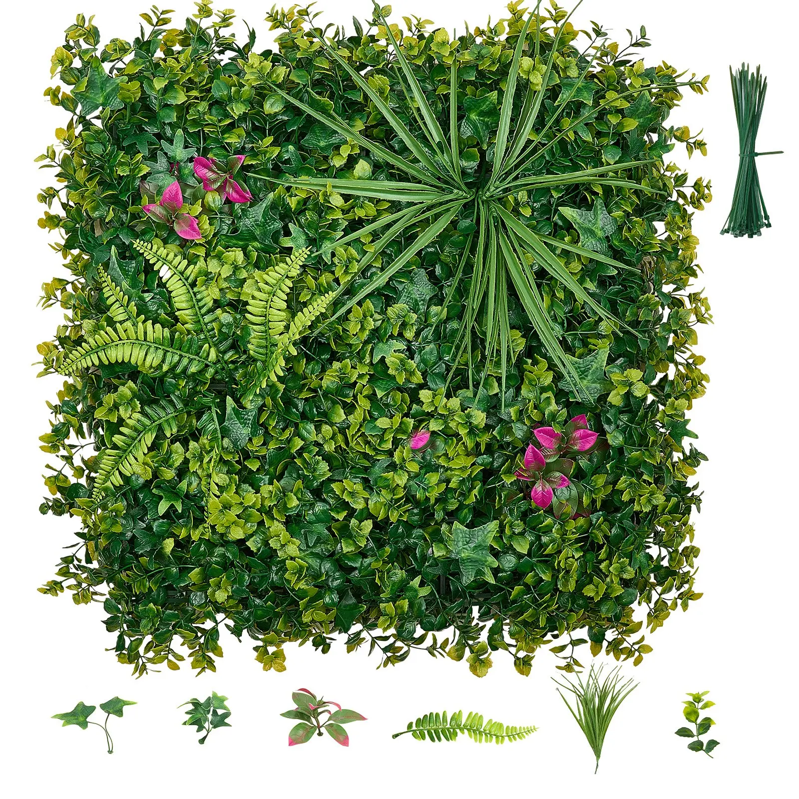 VEVOR PE Plastic Artificial Boxwood Privacy Fence Panels, 16x20x20in Flexible Sun-Protected UV-Resistant Greenery Wall for Outdoor Wedding, Indoor Garden (Tools & Hardware)
