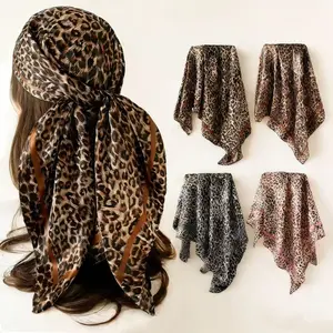 2026 New 90x90cm Leopard Print Scarf, Versatile Soft Wrap for Daily Casual Outfits summervibes