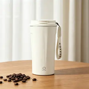 2026 New Smart Auto Stirring Coffee Mug, USB Rechargeable Vacuum Insulated Travel Cup, Suitable for Car, Outdoor, Gym, Works for Hot & Cold Drinks zalea master stainless steel tumbler home leak-proof lid bottle aesthetic drinkware,paracord,handle,