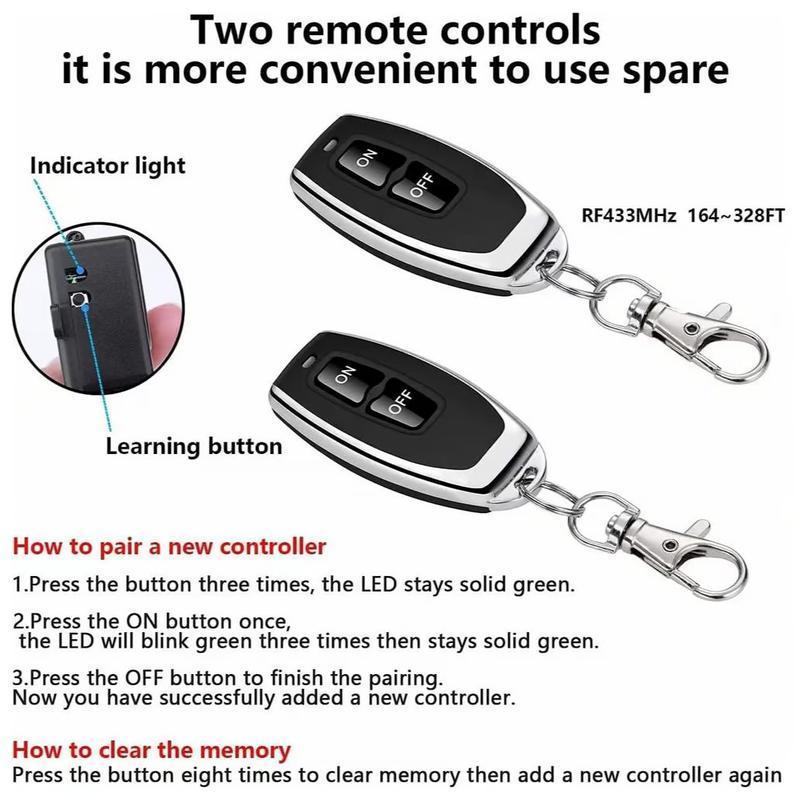 SnapFixMate DC wireless remote control switch Wiring-free lamps Intelligent switch Water pump remote control Motor remote control switch,TikTokShopBlackFriday