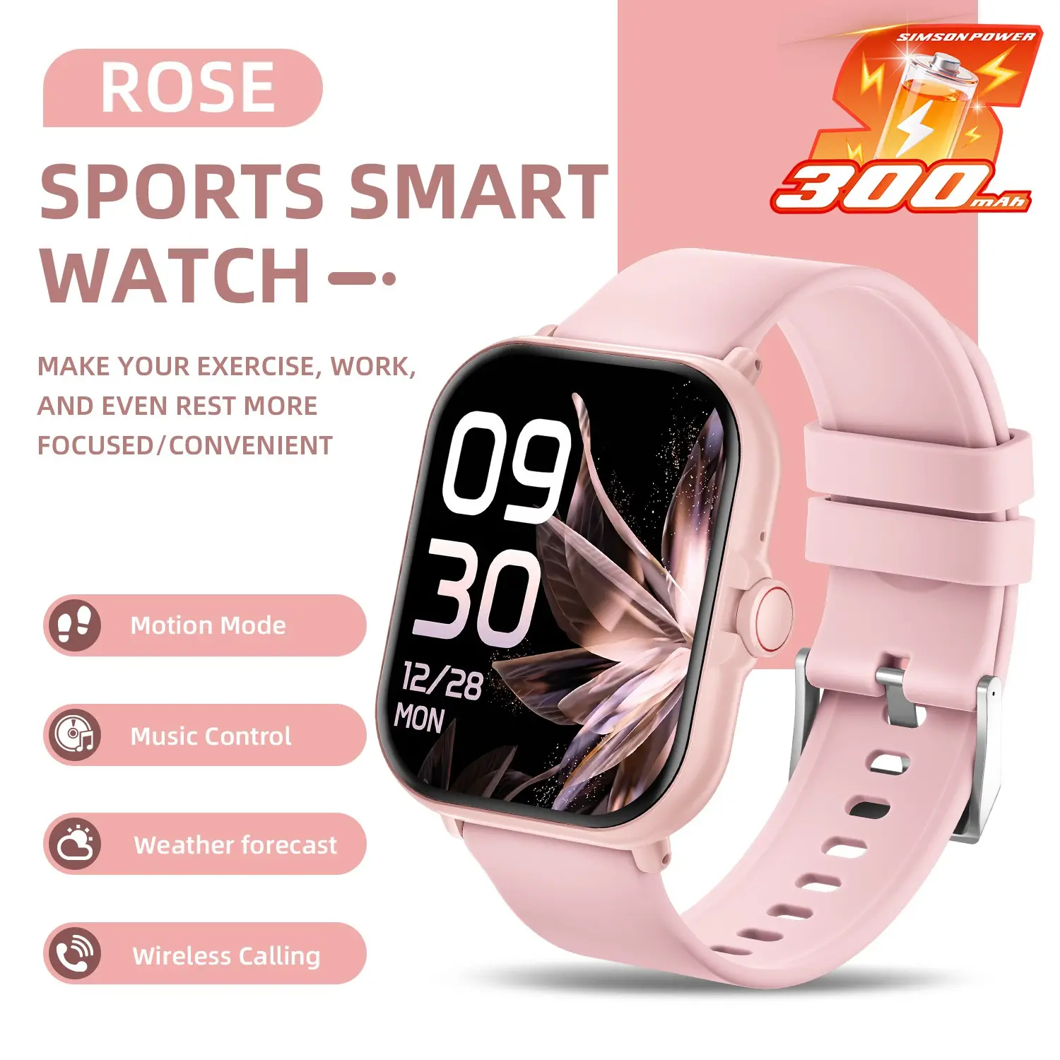SIMSONLAB Kids Smartwatch, Multifunctional Watch - Wireless Calling, Call & SMS Alerts, Alarm Reminders, Multi-Sport Tracking, Wrist Raise to Wake, Finder Function, Remote Camera, Customizable Watch Faces, Music Control, Weather Updates, Perfect Gift