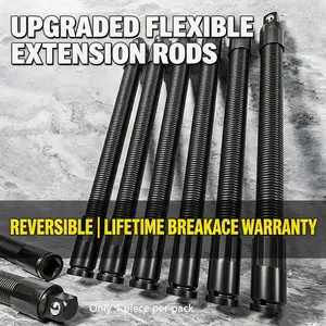 1/2" Drive Flexible Socket Extension Bar, 250mm/350mm Heavy Duty Bendable Extension Shaft, Universal Flexible Rod for Ratchet/Electric/Pneumatic Wrench, Auto Repair Mechanical Tool Accessories, Wrench Extender Tool