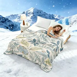 Printed Double-Layer Cooling Blanket: Ultra-soft, cool, skin-friendly, breathable, comfortable, and lightweight. This summer air-conditioning blanket uses natural cooling technology.