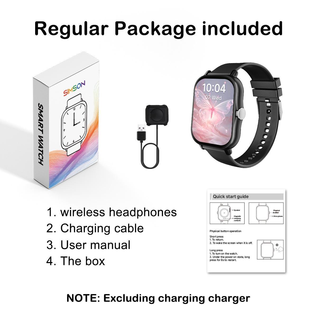 SIMSONLAB Multifunctional Touchscreen Smartwatch, Fashionable Digital Fitness Tracker with Weather Forecast & Music Control, Sports Smart Watch for Women & Men, Valentine's Day Gift Idea