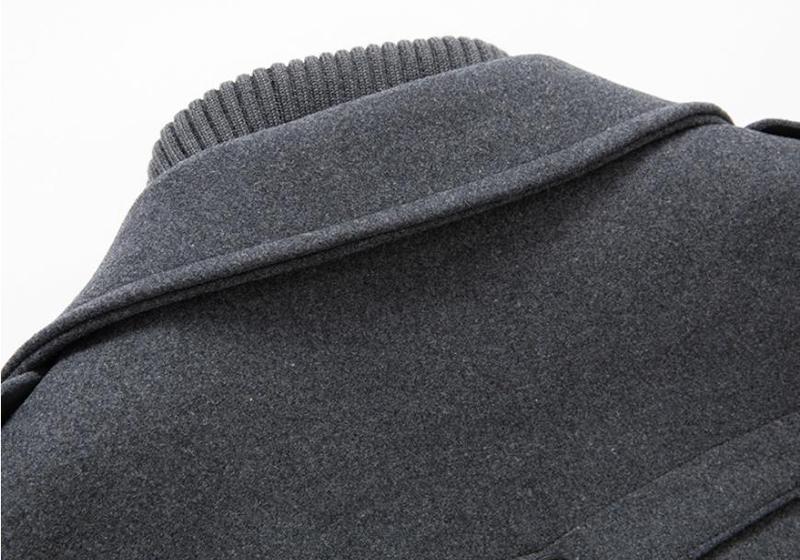 Men's business woolen coat fashion double neck medium and long woolen coat, autumn and winter